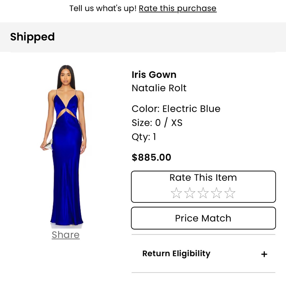 Natalie Rolt Electric Blue Gown